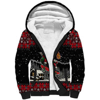 Skater Santa Claus Ho Ho Ho Christmas Sherpa Hoodie Xmas Holiday Patterns - Wonder Print Shop