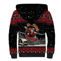 Skater Santa Claus Ho Ho Ho Christmas Sherpa Hoodie Xmas Holiday Patterns - Wonder Print Shop