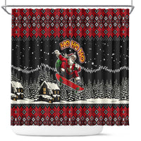 Skater Santa Claus Ho Ho Ho Christmas Shower Curtain Xmas Holiday Patterns - Wonder Print Shop