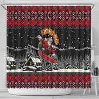 Skater Santa Claus Ho Ho Ho Christmas Shower Curtain Xmas Holiday Patterns - Wonder Print Shop