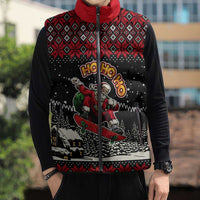 Skater Santa Claus Ho Ho Ho Christmas Sleeveless Puffer Jacket Xmas Holiday Patterns - Wonder Print Shop