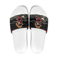Skater Santa Claus Ho Ho Ho Christmas Slide Sandals Xmas Holiday Patterns - Wonder Print Shop