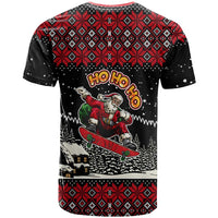 Skater Santa Claus Ho Ho Ho Christmas T Shirt Xmas Holiday Patterns - Wonder Print Shop