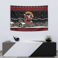 Skater Santa Claus Ho Ho Ho Christmas Tapestry Xmas Holiday Patterns - Wonder Print Shop