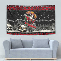 Skater Santa Claus Ho Ho Ho Christmas Tapestry Xmas Holiday Patterns - Wonder Print Shop