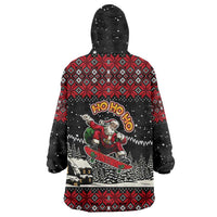 Skater Santa Claus Ho Ho Ho Christmas Wearable Blanket Hoodie Xmas Holiday Patterns - Wonder Print Shop