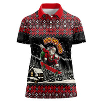 Skater Santa Claus Ho Ho Ho Christmas Women Polo Shirt Xmas Holiday Patterns - Wonder Print Shop