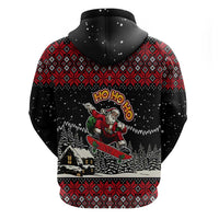 Skater Santa Claus Ho Ho Ho Christmas Zip Hoodie Xmas Holiday Patterns - Wonder Print Shop