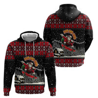 Skater Santa Claus Ho Ho Ho Christmas Zip Hoodie Xmas Holiday Patterns - Wonder Print Shop