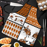 Horse Cowboy Merry Christmas Design Apron Funny Xmas Holiday Patterns - Wonder Print Shop