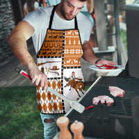 Horse Cowboy Merry Christmas Design Apron Funny Xmas Holiday Patterns - Wonder Print Shop