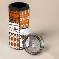 Horse Cowboy Merry Christmas Design 4 in 1 Can Cooler Tumbler Funny Xmas Holiday Patterns - Wonder Print Shop