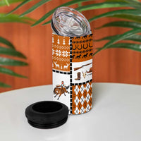 Horse Cowboy Merry Christmas Design 4 in 1 Can Cooler Tumbler Funny Xmas Holiday Patterns - Wonder Print Shop