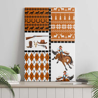 Horse Cowboy Merry Christmas Design Canvas Wall Art Funny Xmas Holiday Patterns - Wonder Print Shop