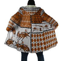 Horse Cowboy Merry Christmas Design Cloak Funny Xmas Holiday Patterns - Wonder Print Shop