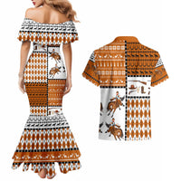 Horse Cowboy Merry Christmas Design Couples Matching Mermaid Dress and Hawaiian Shirt Funny Xmas Holiday Patterns - Wonder Print Shop