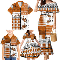 Horse Cowboy Merry Christmas Design Family Matching Mermaid Dress and Hawaiian Shirt Funny Xmas Holiday Patterns - Wonder Print Shop