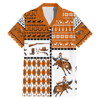 Horse Cowboy Merry Christmas Design Family Matching Mermaid Dress and Hawaiian Shirt Funny Xmas Holiday Patterns - Wonder Print Shop