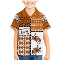 Horse Cowboy Merry Christmas Design Family Matching Mermaid Dress and Hawaiian Shirt Funny Xmas Holiday Patterns - Wonder Print Shop
