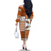 Horse Cowboy Merry Christmas Design Family Matching Off The Shoulder Long Sleeve Dress and Hawaiian Shirt Funny Xmas Holiday Patterns - Wonder Print Shop