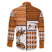Horse Cowboy Merry Christmas Design Family Matching Off Shoulder Short Dress and Hawaiian Shirt Funny Xmas Holiday Patterns - Wonder Print Shop