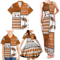 Horse Cowboy Merry Christmas Design Family Matching Tank Maxi Dress and Hawaiian Shirt Funny Xmas Holiday Patterns - Wonder Print Shop