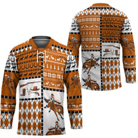 Horse Cowboy Merry Christmas Design Hockey Jersey Funny Xmas Holiday Patterns - Wonder Print Shop