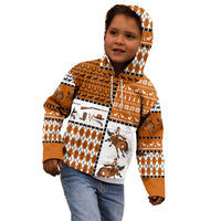 Horse Cowboy Merry Christmas Design Kid Hoodie Funny Xmas Holiday Patterns - Wonder Print Shop