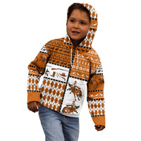 Horse Cowboy Merry Christmas Design Kid Hoodie Funny Xmas Holiday Patterns - Wonder Print Shop