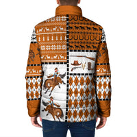 Horse Cowboy Merry Christmas Design Padded Jacket Funny Xmas Holiday Patterns - Wonder Print Shop