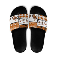 Horse Cowboy Merry Christmas Design Slide Sandals Funny Xmas Holiday Patterns - Wonder Print Shop