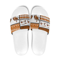 Horse Cowboy Merry Christmas Design Slide Sandals Funny Xmas Holiday Patterns - Wonder Print Shop