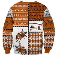 Horse Cowboy Merry Christmas Design Sweatshirt Funny Xmas Holiday Patterns - Wonder Print Shop