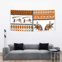 Horse Cowboy Merry Christmas Design Tapestry Funny Xmas Holiday Patterns - Wonder Print Shop