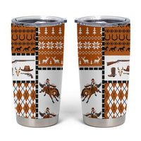 Horse Cowboy Merry Christmas Design Tumbler Cup Funny Xmas Holiday Patterns - Wonder Print Shop