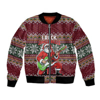 I Rock Jingle Bells Christmas Design Bomber Jacket Funny Xmas Holiday Patterns - Wonder Print Shop
