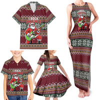 I Rock Jingle Bells Christmas Design Family Matching Tank Maxi Dress and Hawaiian Shirt Funny Xmas Holiday Patterns - Wonder Print Shop
