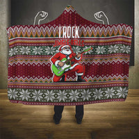 I Rock Jingle Bells Christmas Design Hooded Blanket Funny Xmas Holiday Patterns - Wonder Print Shop