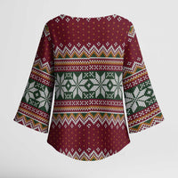 I Rock Jingle Bells Christmas Design Kimono Sleeve Blouse Funny Xmas Holiday Patterns - Wonder Print Shop