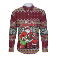 I Rock Jingle Bells Christmas Design Long Sleeve Button Shirt Funny Xmas Holiday Patterns - Wonder Print Shop