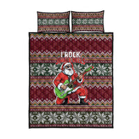 I Rock Jingle Bells Christmas Design Quilt Bed Set Funny Xmas Holiday Patterns - Wonder Print Shop
