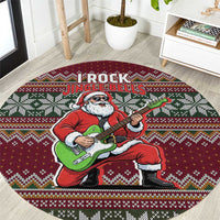 I Rock Jingle Bells Christmas Design Round Carpet Funny Xmas Holiday Patterns - Wonder Print Shop