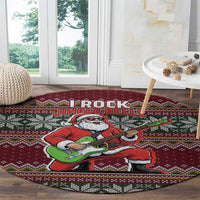 I Rock Jingle Bells Christmas Design Round Carpet Funny Xmas Holiday Patterns - Wonder Print Shop