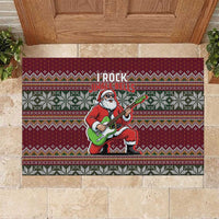 I Rock Jingle Bells Christmas Design Rubber Doormat Funny Xmas Holiday Patterns - Wonder Print Shop