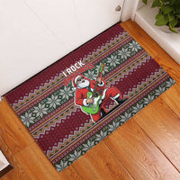 I Rock Jingle Bells Christmas Design Rubber Doormat Funny Xmas Holiday Patterns - Wonder Print Shop