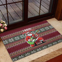 I Rock Jingle Bells Christmas Design Rubber Doormat Funny Xmas Holiday Patterns - Wonder Print Shop