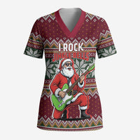 I Rock Jingle Bells Christmas Design Scrub Top Funny Xmas Holiday Patterns - Wonder Print Shop