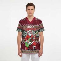 I Rock Jingle Bells Christmas Design Scrub Top Funny Xmas Holiday Patterns - Wonder Print Shop
