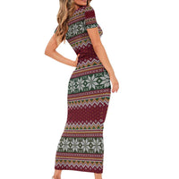 I Rock Jingle Bells Christmas Design Short Sleeve Bodycon Dress Funny Xmas Holiday Patterns - Wonder Print Shop