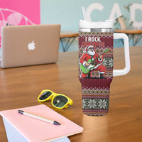 I Rock Jingle Bells Christmas Design Tumbler With Handle Funny Xmas Holiday Patterns - Wonder Print Shop